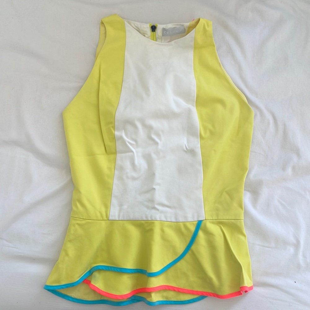 Celine halter peplum Top
